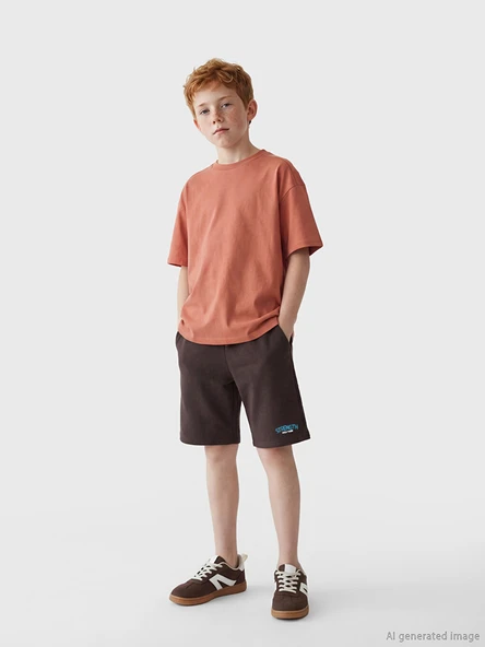 LCW Kids Kahverengi Beli Lastikli Erkek Çocuk Şort ürün görseli 1