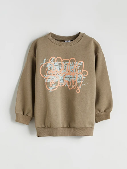 LCW ECO Haki Baskılı Erkek Çocuk Sweatshirt ürün görseli 1