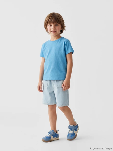 LCW Kids İndigo Erkek Çocuk Jean Şort ürün görseli 1