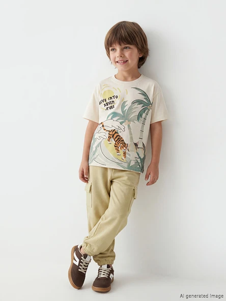 LCW Kids Haki Erkek Çocuk Kargo Jogger Eşofman Altı ürün görseli 1