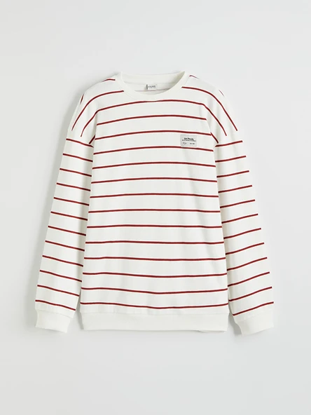 LCW Kids Kırmızı Çizgili Erkek Çocuk Sweatshirt ürün görseli 1