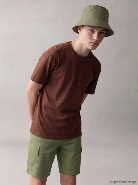 LCW Kids Haki Beli Lastikli Erkek Çocuk Kargo Şort ürün görseli 1