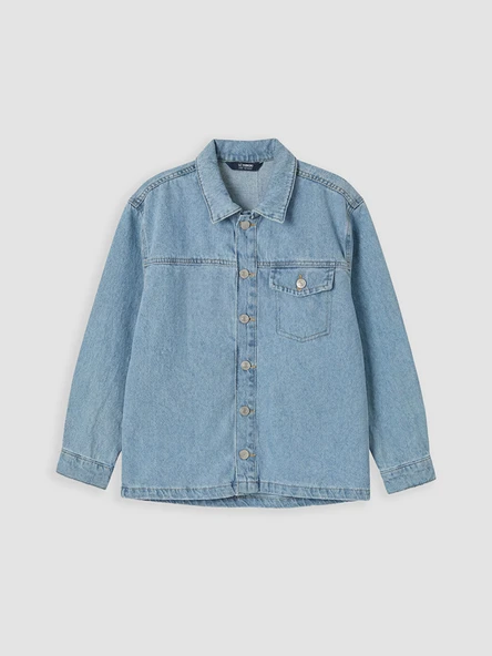 LCW Kids İndigo Erkek Çocuk Jean Gömlek ürün görseli 1