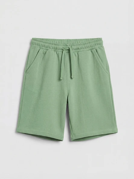 LCW Kids Yeşil Beli Lastikli Basic Erkek Çocuk Şort ürün görseli 1