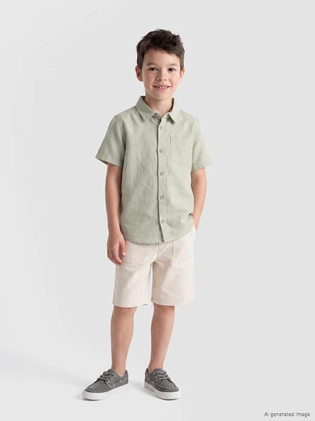 LCW Kids Bej Beli Lastikli Erkek Çocuk Şort ürün görseli 1