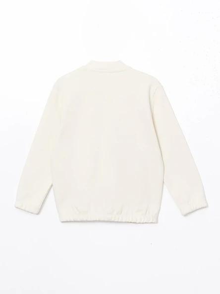 LCW Kids Bej Basic Erkek Çocuk Fermuarlı Sweatshirt - Resim 4