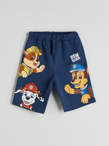 LCW Kids İndigo Beli Lastikli Paw Patrol Baskılı Erkek Çocuk Şort ürün görseli 1