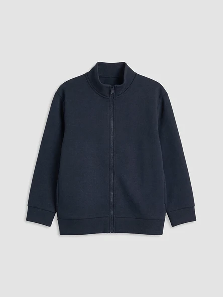 LCW Kids Lacivert Dik Yaka Erkek Çocuk Fermuarlı Sweatshirt ürün görseli 1
