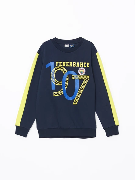 LCW Kids Lacivert Bisiklet Yaka Fenerbahçe Baskılı Erkek Çocuk Sweatshirt ürün görseli 1