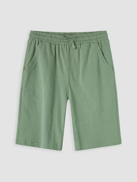 LCW Kids Yeşil Beli Lastikli Erkek Çocuk Şort ürün görseli 1