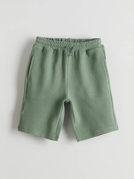 LCW Kids Yeşil Beli Lastikli Basic Erkek Çocuk Şort ürün görseli 1