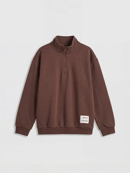 LCW Kids Kahverengi  Dik Yaka Erkek Çocuk Sweatshirt ürün görseli 1