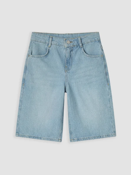 LCW Kids İndigo Geniş Paça Erkek Çocuk Jean Şortolon ürün görseli 1