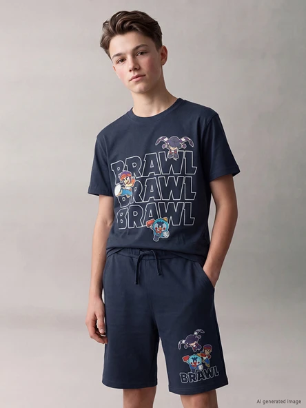 LCW Kids Lacivert Brawl Stars Baskılı Erkek Çocuk Şort ürün görseli 1