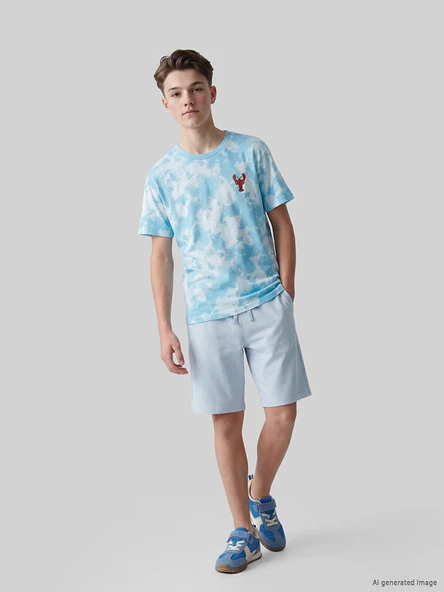 LCW Kids Gri Beli Lastikli Basic Erkek Çocuk Şort ürün görseli 1