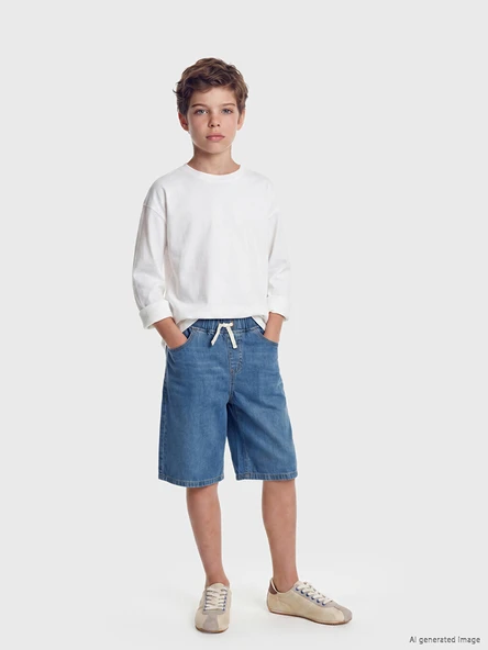 LCW Kids İndigo Şort - Resim 2