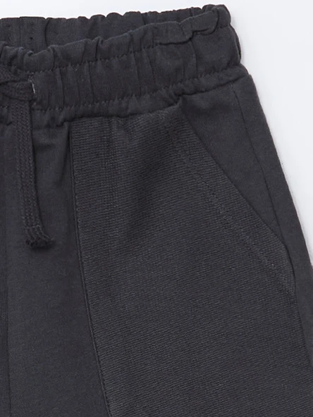 LCW Kids Antrasit Basic Beli Lastikli Pamuklu Erkek Çocuk Şort - Resim 3