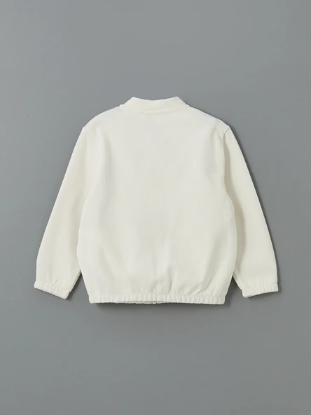 LCW Kids Ekru Basic Erkek Çocuk Fermuarlı Sweatshirt - Resim 4