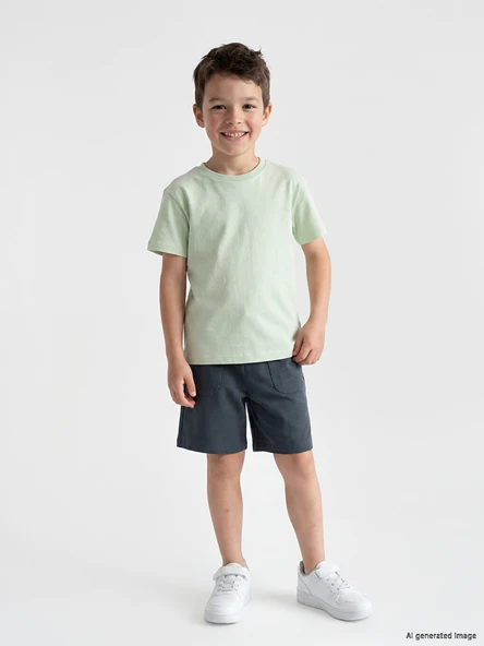 LCW Kids Antrasit Beli Lastikli Erkek Çocuk Şort ürün görseli 1