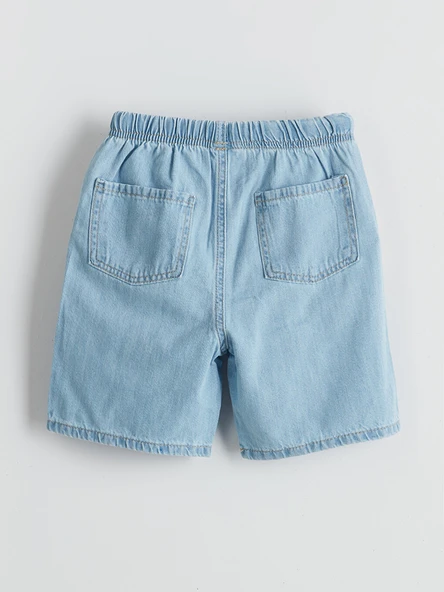 LCW Kids İndigo Beli Lastikli Basic Erkek Çocuk Jean Şort - Resim 4