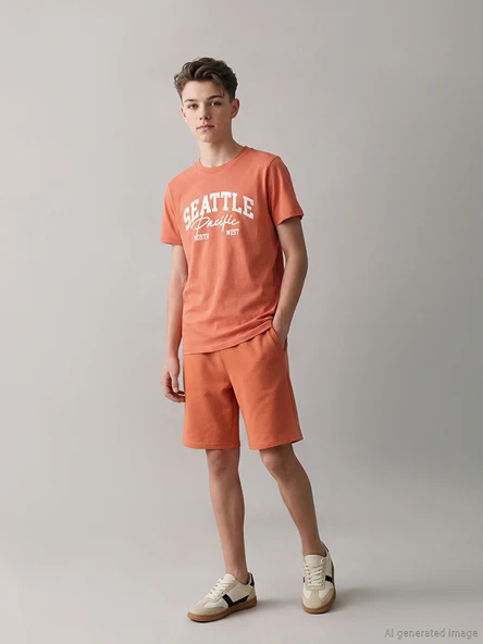LCW Kids Turuncu Beli Lastikli Basic Erkek Çocuk Şort ürün görseli 1
