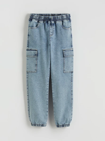 LCW Kids İndigo Erkek Çocuk Kargo Jean Pantolon ürün görseli 1