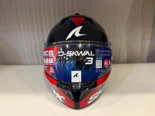 Kask Shark D-SKWAL 3 SPEED-VIB Blue Red Blue - Resim 4