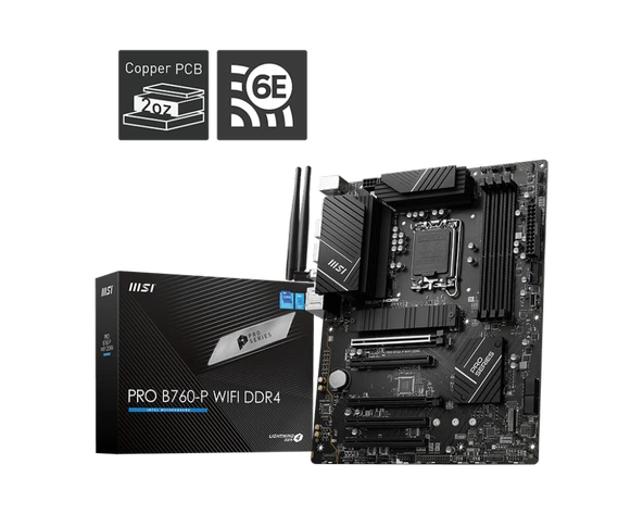 MSI PRO B760-P WIFI DDR4 5333MHZ(OC) DDR4 HDMI DP M.2 1700p ürün görseli 1