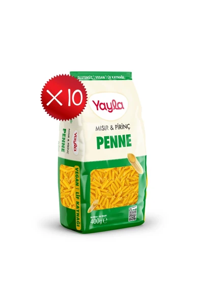 Yayla Mısır ve Pirinç Penne Makarna 400 g x10 ürün görseli 1