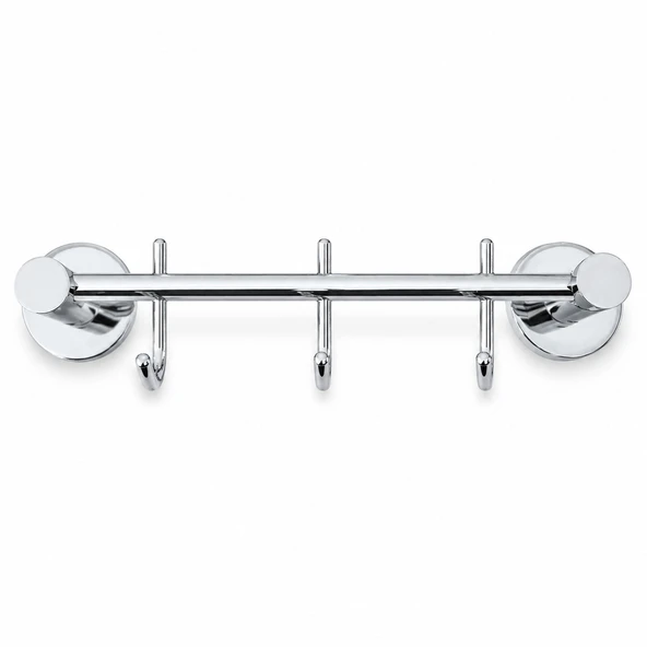 Üçlü Kanca Askılık Krom Renk Duvar Tipi Havlu Elbise Askısı Banyo Mutfak Antre Dekoratif Kullanım ürün görseli 1
