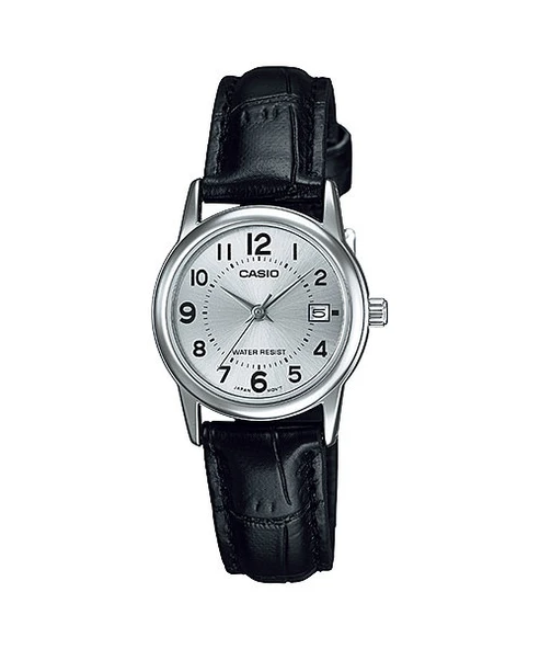 Casio LTP-V002L-7BUDF Quartz Deri Siyah Gri Kadran 25 mm Kadın Kol Saati ürün görseli 1