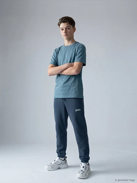 LCW Kids Lacivert Baskılı Erkek Çocuk Jogger Eşofman Altı ürün görseli 1