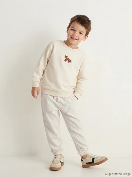 LCW Kids Beyaz Basic Erkek Çocuk Jogger Eşofman Altı ürün görseli 1