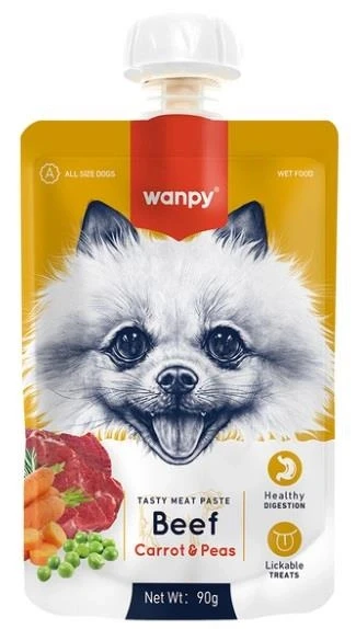 Wanpy Taze Sığır Etli Ve Havuçlu Köpek Et Ezmesi 90 gr ürün görseli 1
