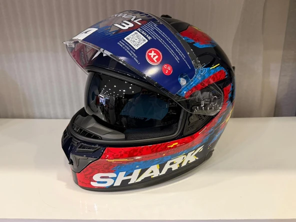 Kask Shark D-SKWAL 3 SPEED-VIB Blue Red Blue - Resim 2
