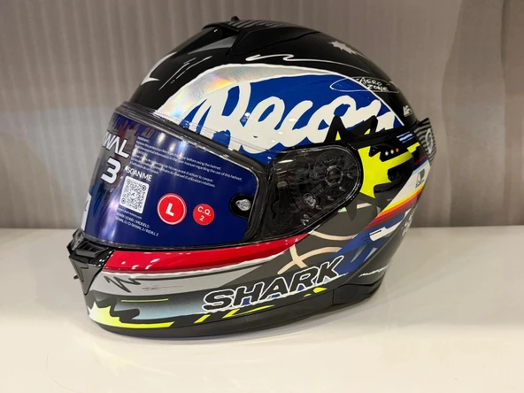 Kask Shark D-SKWAL 3 STREETRUSH Siyah Mavi Krom ürün görseli 1