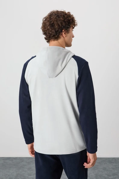 Erkek Gri Polar Sweatshirt - Resim 4