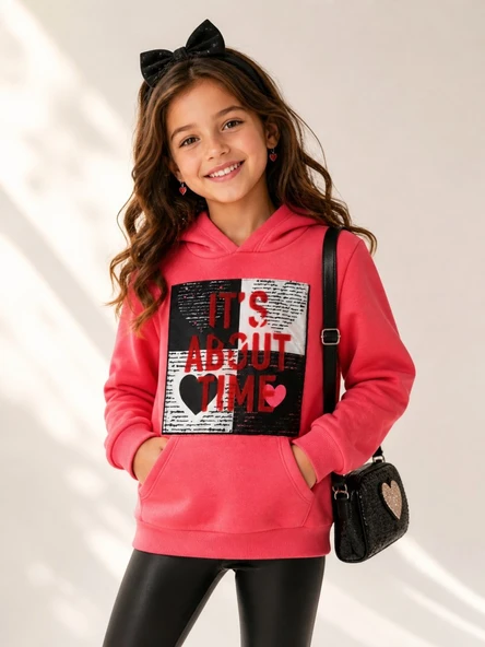 Kız Çocuk Nar Çiçeği Sweatshirt - Resim 2