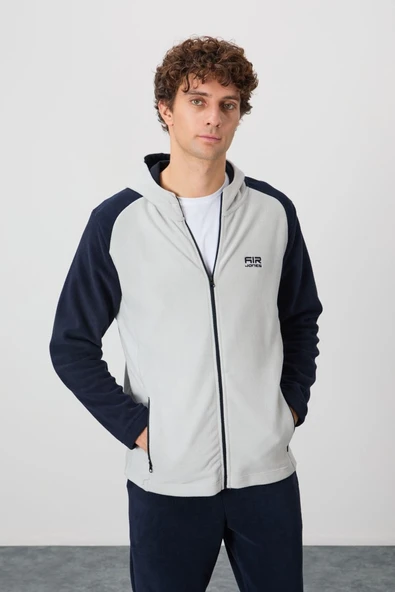 Erkek Gri Polar Sweatshirt - Resim 3