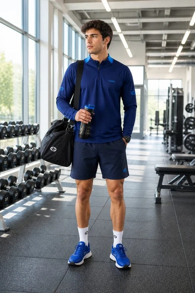 Erkek Lacivert Antrenman Sweatshirt ürün görseli 1