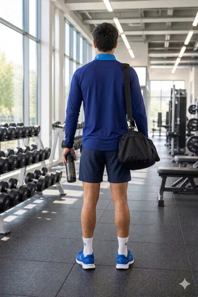Erkek Lacivert Antrenman Sweatshirt - Resim 4
