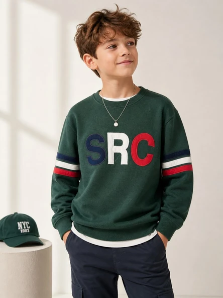 Erkek Çocuk Haki Sweatshirt ürün görseli 1