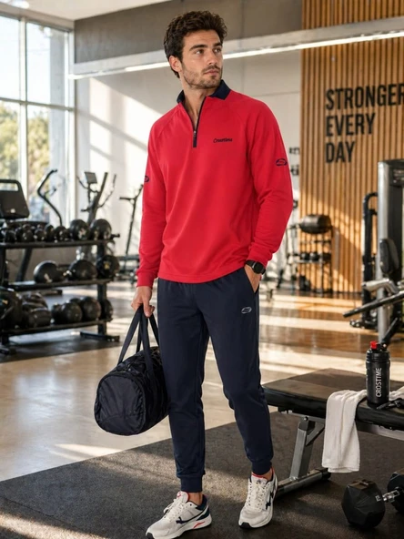 Erkek Kırmızı Antrenman Sweatshirt ürün görseli 1