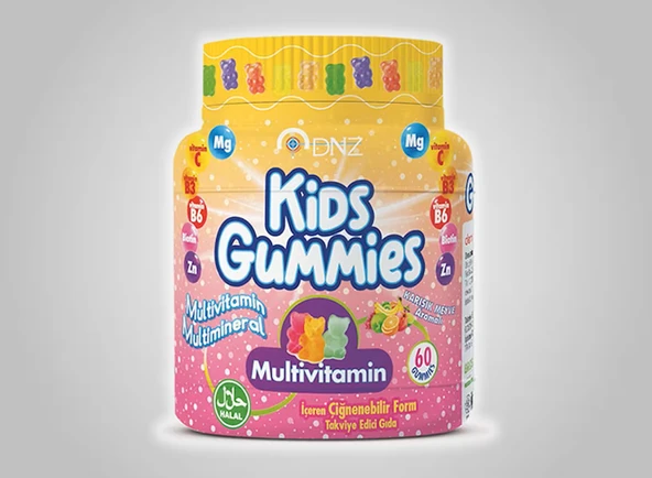 Dnz Kids Multivitamin 60 Gummies ürün görseli 1