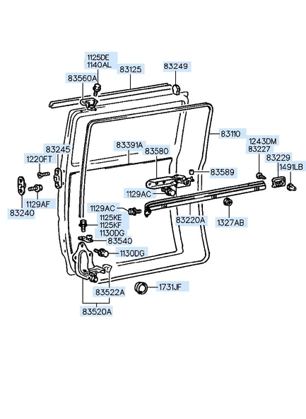 Burç Orta Kapı Ray H100 Orta Kapı Ray Burcu / L- 300 / Besta (Yerli) (Oem No: 83589-43000) ürün görseli 1