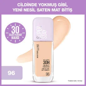 Maybelline New York Super Stay Lumi Matte Fondöten - 96 ürün görseli 1