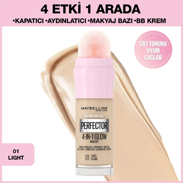 Maybelline New York Instant Perfector Glow 4 Etki 1 Arada Kapatıcı 01 Light Claire ürün görseli 1