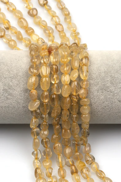 Sitrin Doğal Taş Dizi 6 x 10 mm Mercimek Kesim - DZ-1277 ürün görseli 1