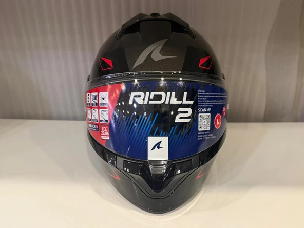 Kask Shark Rıdıll 2 MEKARIUM Black Anthracite Red - Resim 4