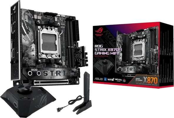 Asus ROG STRIX X870-I GAMING WIFI AMD X870 Soket AM5 DDR5 8600+(OC) MHz Mini ITX Gaming (Oyuncu) Anakart Teşhir ürün görseli 1